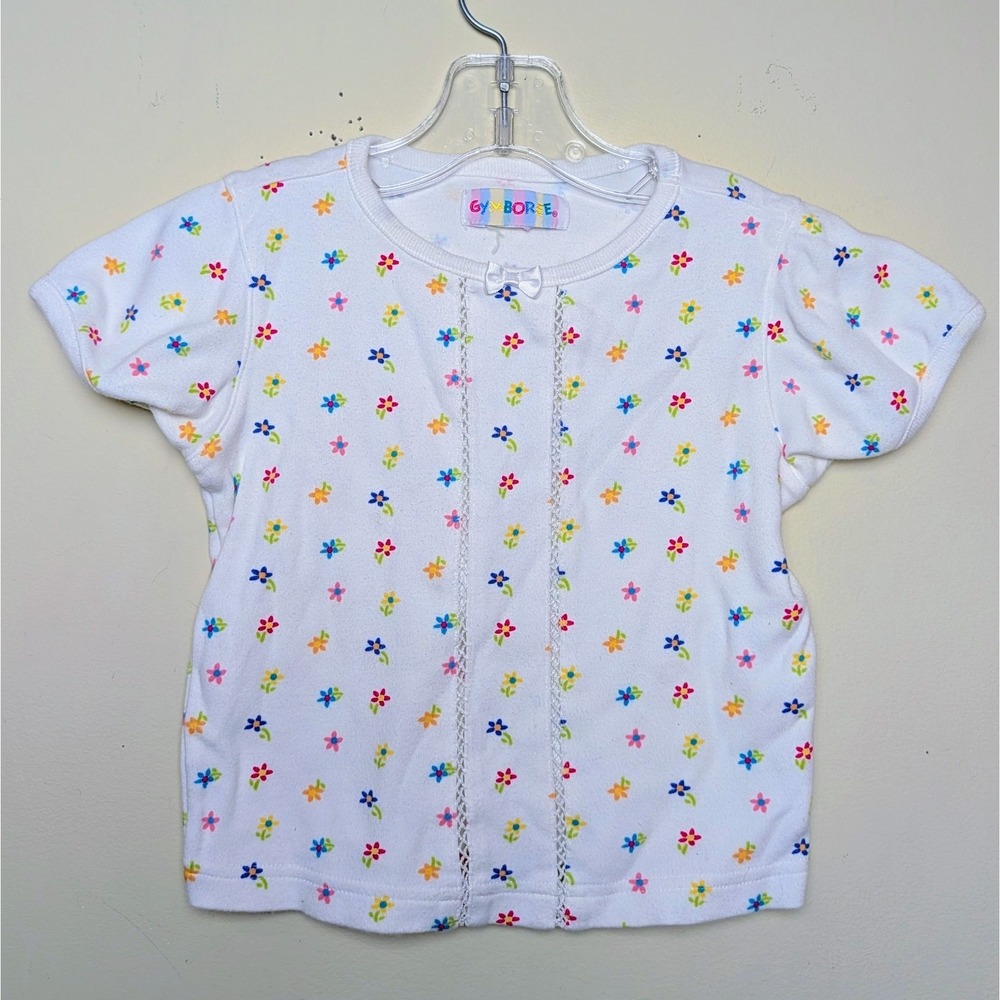 Vintage Gymboree Rainbow Tag Floral Lace Short Sleeve Top Girls Size 18-24 Month